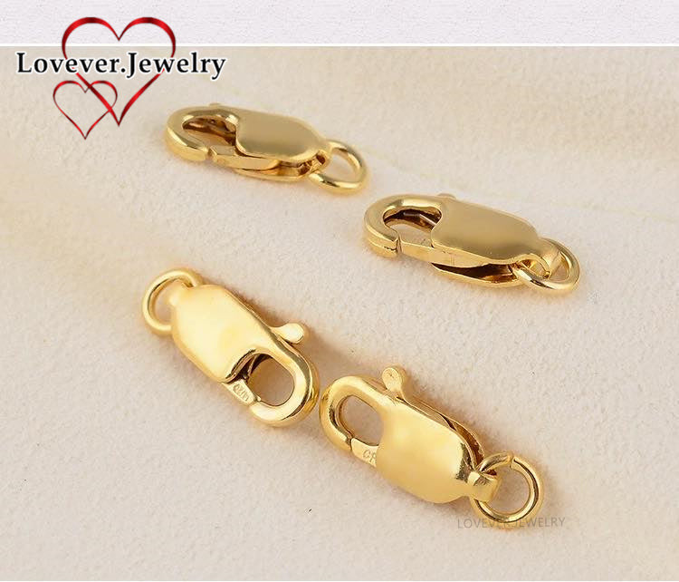 Us gold 10k Lock DIY Lobster Clasp Spring Clip Bracelet Buckled Necklace Head Button Joint Connection Buckle Accessories Material