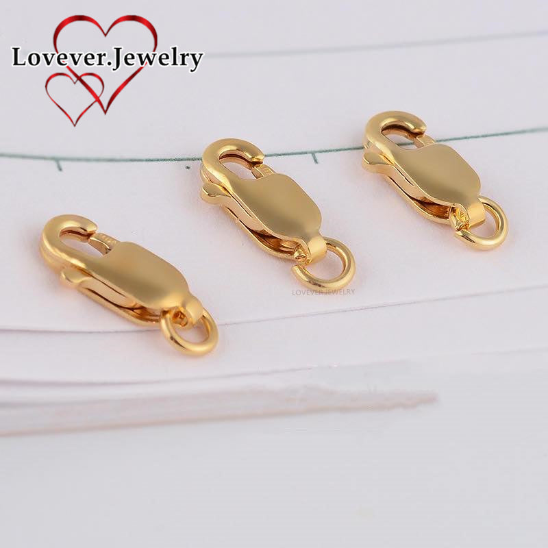 Us gold 10k Lock DIY Lobster Clasp Spring Clip Bracelet Buckled Necklace Head Button Joint Connection Buckle Accessories Material