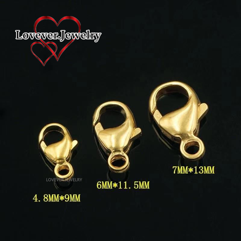 Us gold 10k Lock DIY Spring lock Fishtail lock water droplets lock Bracelet Buckled Necklace Head Button Joint Connection Buckle Accessories Material