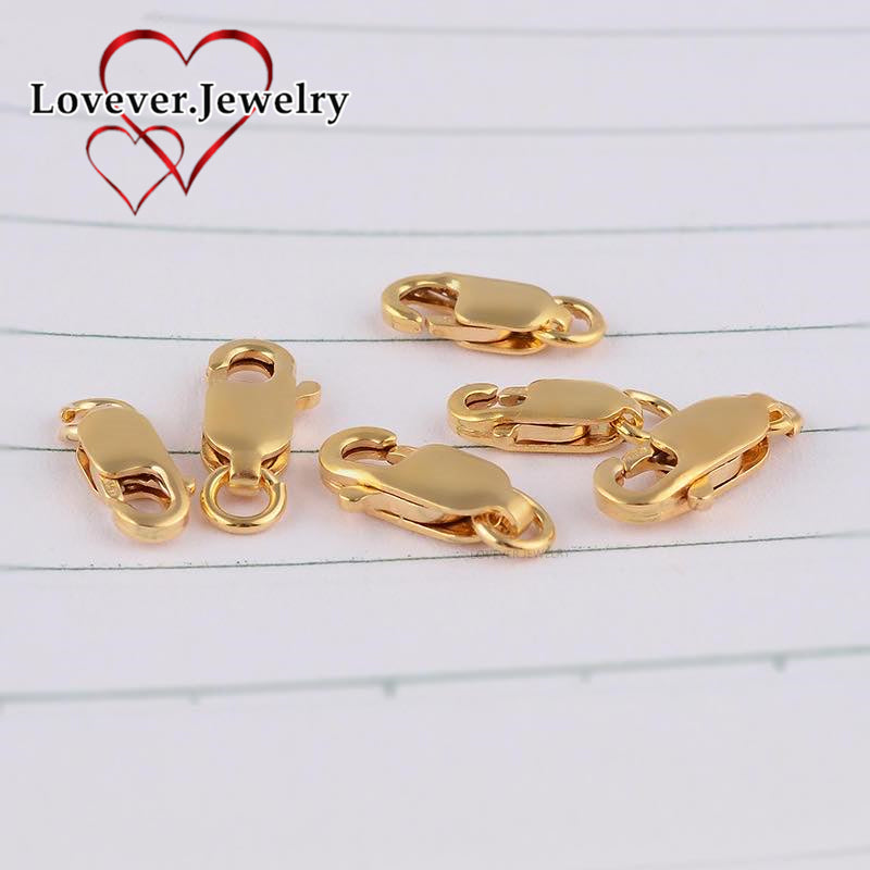 Us gold 10k Lock DIY Lobster Clasp Spring Clip Bracelet Buckled Necklace Head Button Joint Connection Buckle Accessories Material