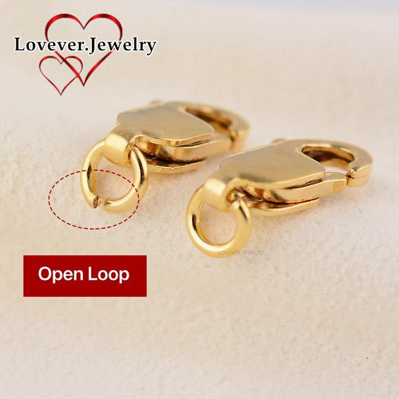 Us gold 10k Lock DIY Lobster Clasp Spring Clip Bracelet Buckled Necklace Head Button Joint Connection Buckle Accessories Material