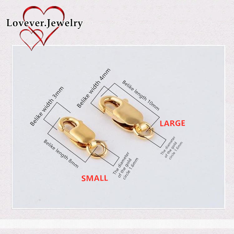 Us gold 10k Lock DIY Lobster Clasp Spring Clip Bracelet Buckled Necklace Head Button Joint Connection Buckle Accessories Material