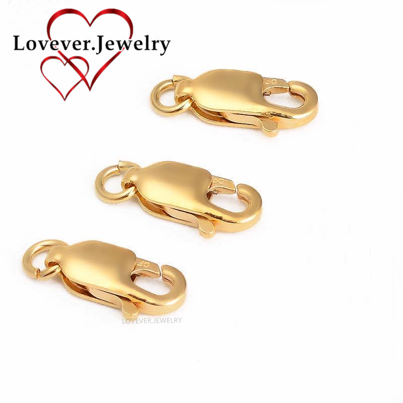 Us gold 10k Lock DIY Lobster Clasp Spring Clip Bracelet Buckled Necklace Head Button Joint Connection Buckle Accessories Material