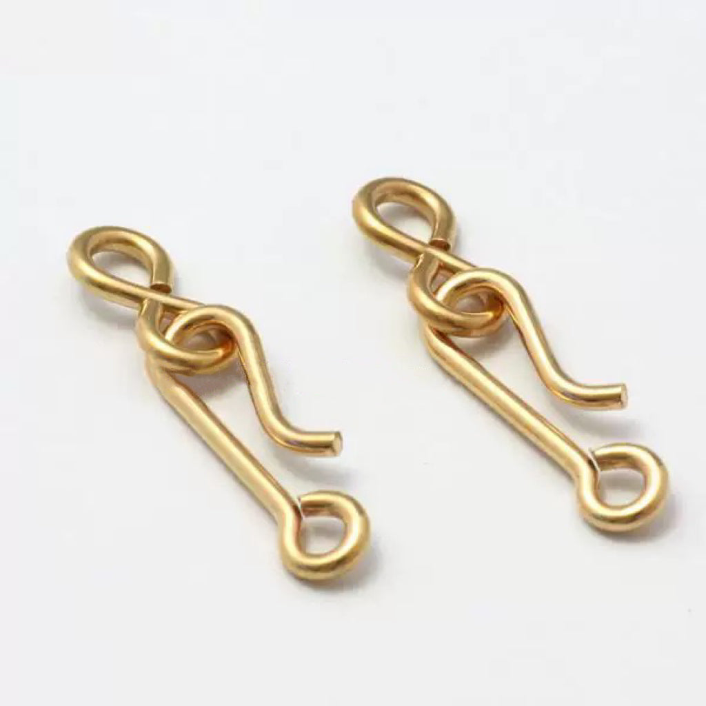 US GOLD 10K HOOK-SHAPED BUCKLE HANGING HOOK-SHAPED BUCKLE 8-CHARACTER BRACELET LOCK NECKLACE LOCK DIY ENDING CONNECTION ACCESSORIES LOCK BUCKLE