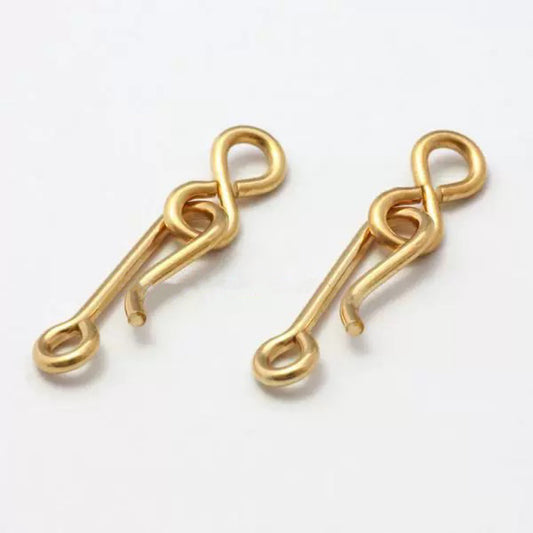 US GOLD 10K HOOK-SHAPED BUCKLE HANGING HOOK-SHAPED BUCKLE 8-CHARACTER BRACELET LOCK NECKLACE LOCK DIY ENDING CONNECTION ACCESSORIES LOCK BUCKLE