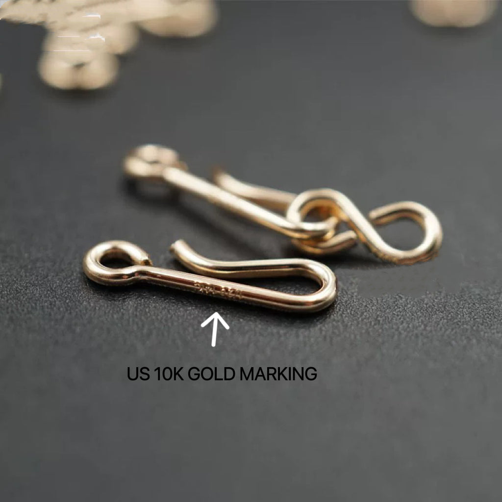 US GOLD 10K HOOK-SHAPED BUCKLE HANGING HOOK-SHAPED BUCKLE 8-CHARACTER BRACELET LOCK NECKLACE LOCK DIY ENDING CONNECTION ACCESSORIES LOCK BUCKLE