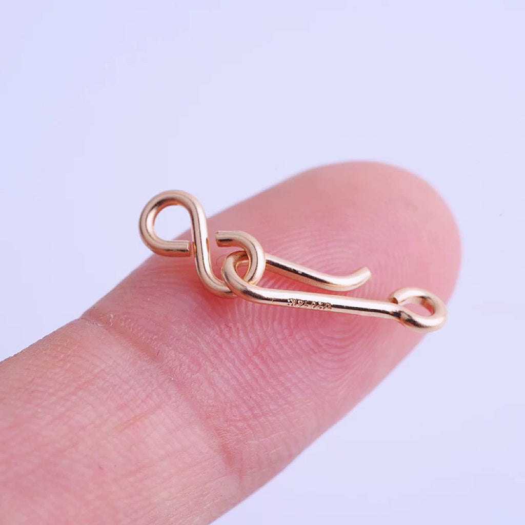 US GOLD 10K HOOK-SHAPED BUCKLE HANGING HOOK-SHAPED BUCKLE 8-CHARACTER BRACELET LOCK NECKLACE LOCK DIY ENDING CONNECTION ACCESSORIES LOCK BUCKLE