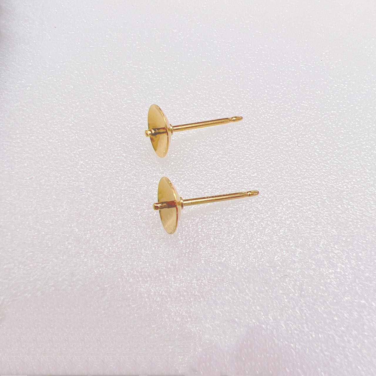 Us Gold 14K Earring pin Earring holder Earring Ear Stud Accessories half hole Earring Post Beads Holder for DIY Pearl Earrings women Jewelry Craft Making