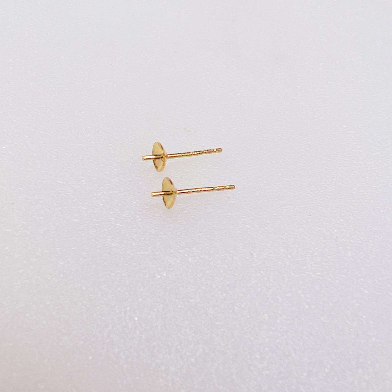 Us Gold 14K Earring pin Earring holder Earring Ear Stud Accessories half hole Earring Post Beads Holder for DIY Pearl Earrings women Jewelry Craft Making