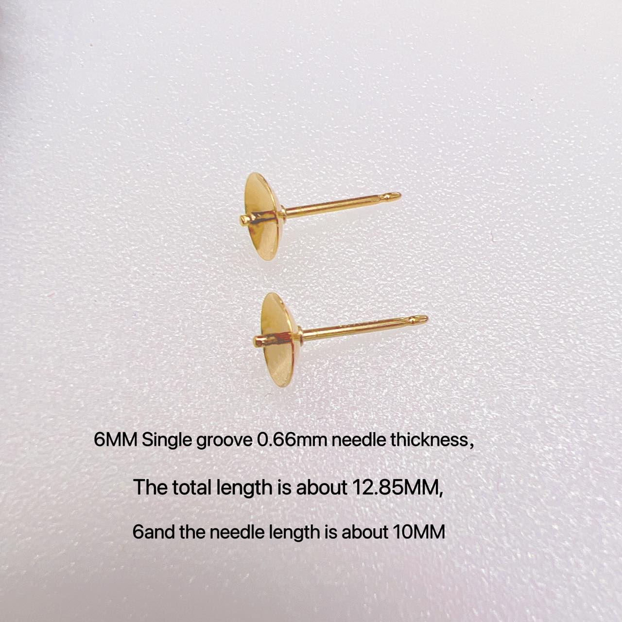 Us Gold 14K Earring pin Earring holder Earring Ear Stud Accessories half hole Earring Post Beads Holder for DIY Pearl Earrings women Jewelry Craft Making