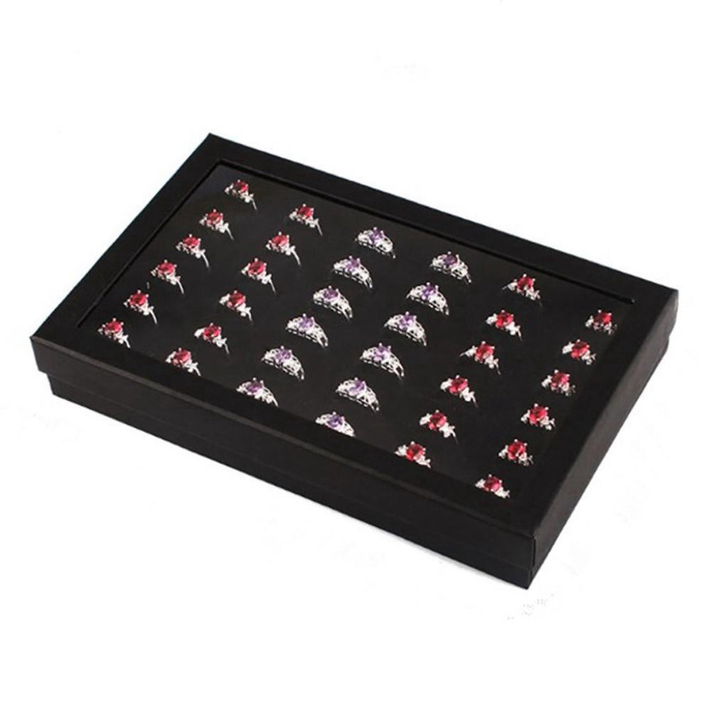 100Slot Velvet Sponge Ring Display Box Cardboard Jewelry Storage Case Holder Showcase Ring Cufflink