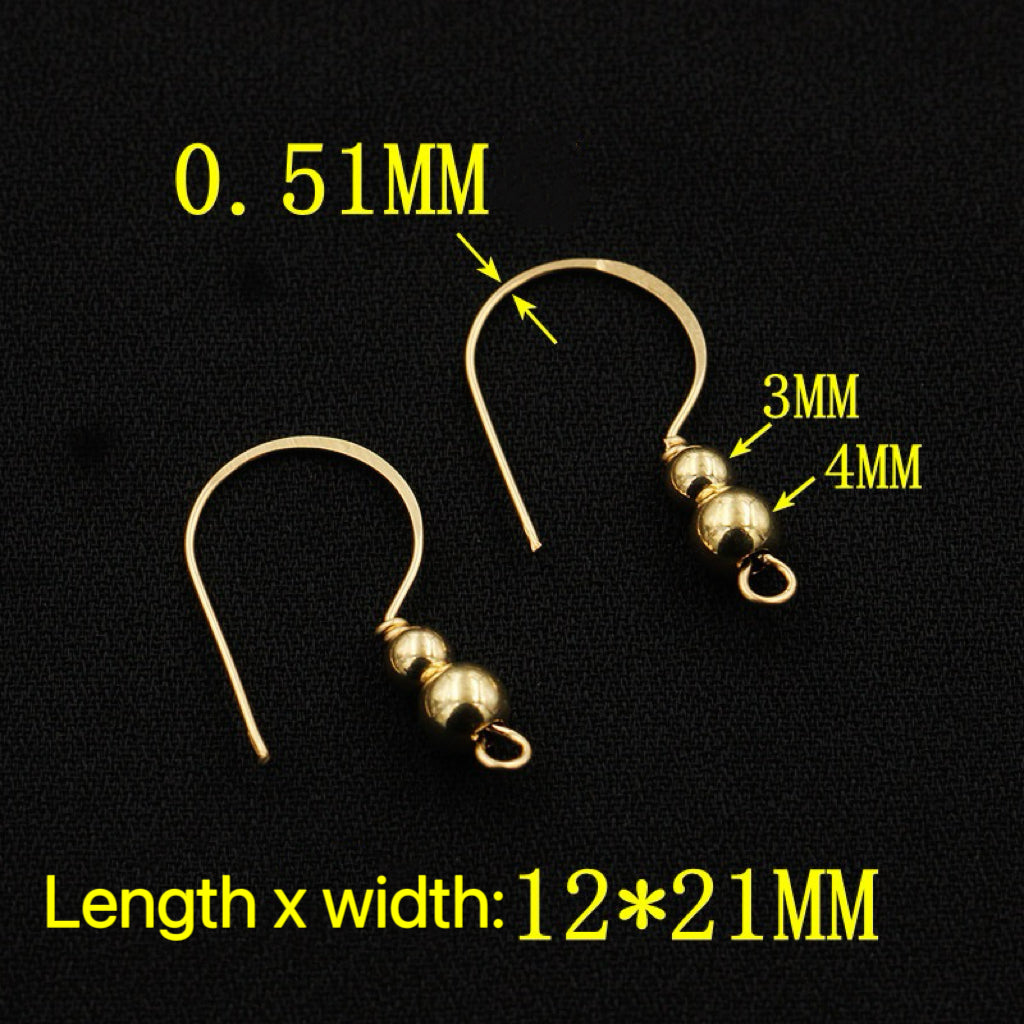 US 14K GOLD DIY EAR HOOK MAKE HOOP EARRINGS ACCESSORIES