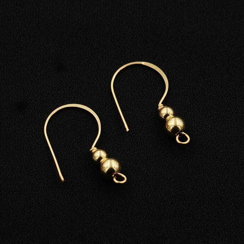 US 14K GOLD DIY EAR HOOK MAKE HOOP EARRINGS ACCESSORIES