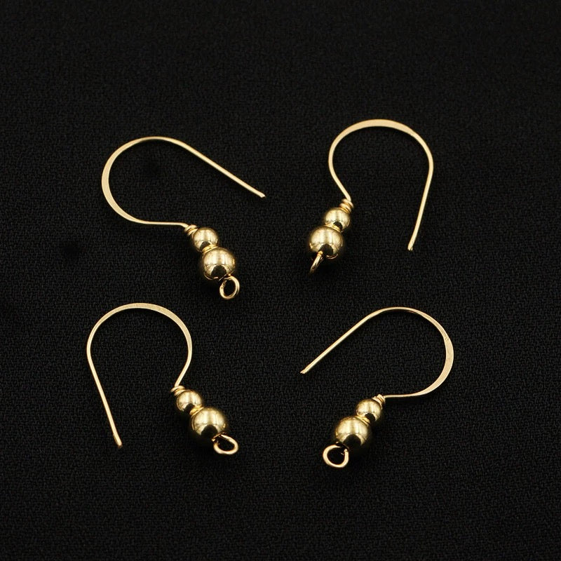 US 14K GOLD DIY EAR HOOK MAKE HOOP EARRINGS ACCESSORIES