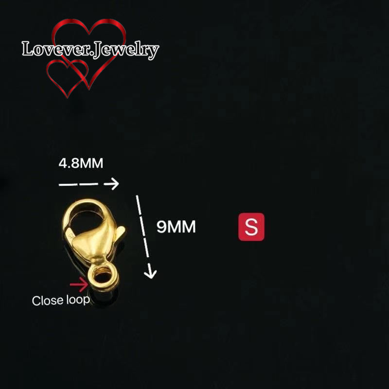 Us gold 10k Lock DIY Spring lock Fishtail lock water droplets lock Bracelet Buckled Necklace Head Button Joint Connection Buckle Accessories Material