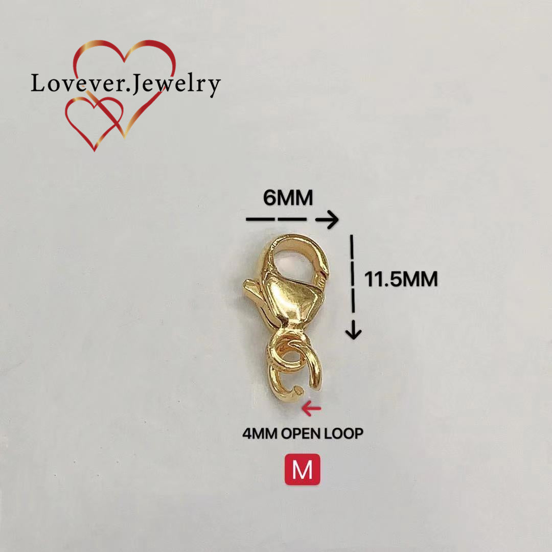 Us gold 10k Lock DIY Spring lock Fishtail lock water droplets lock Bracelet Buckled Necklace Head Button Joint Connection Buckle Accessories Material