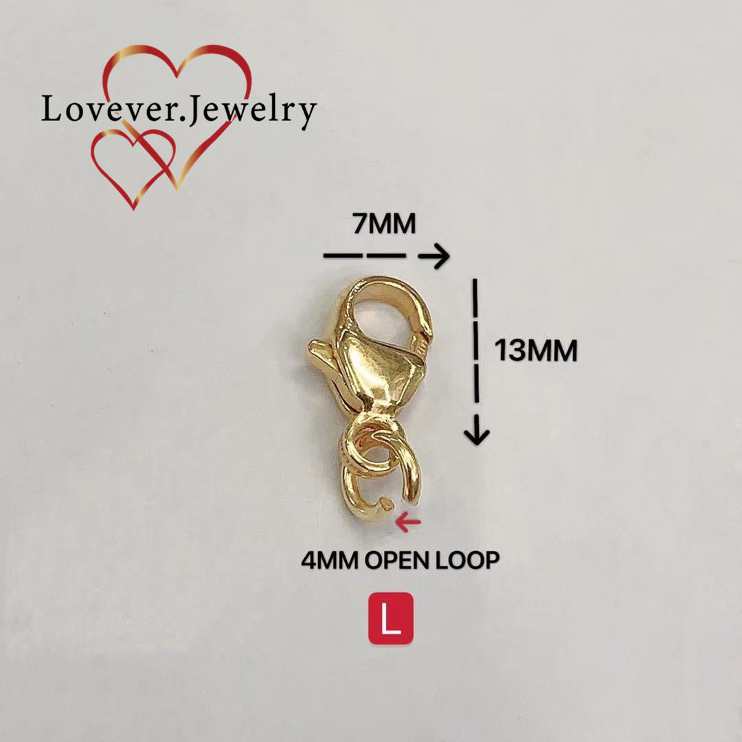 Us gold 10k Lock DIY Spring lock Fishtail lock water droplets lock Bracelet Buckled Necklace Head Button Joint Connection Buckle Accessories Material